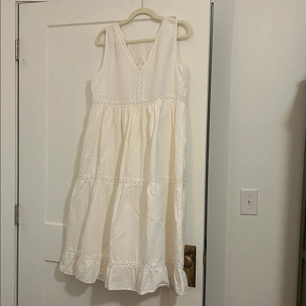 Sezane Zarri Dress Écru Size 10 - Picture 5 of 6